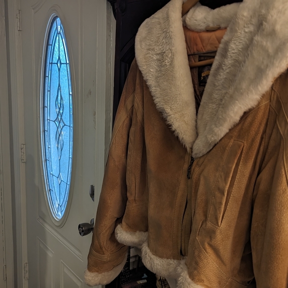 Adventure Bound Wilson’s Tan Leather Jacket Coat Size large - Picture 4 of 12